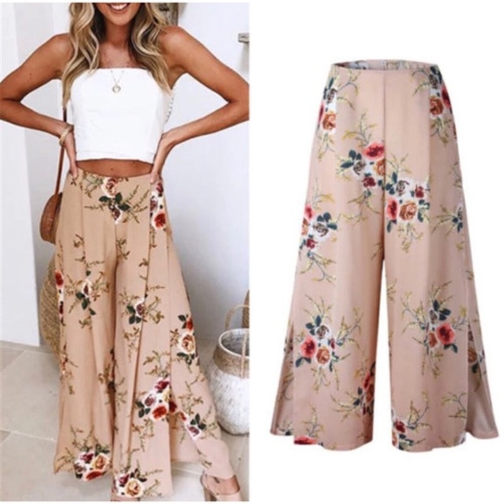 Floral Wide Leg Pants